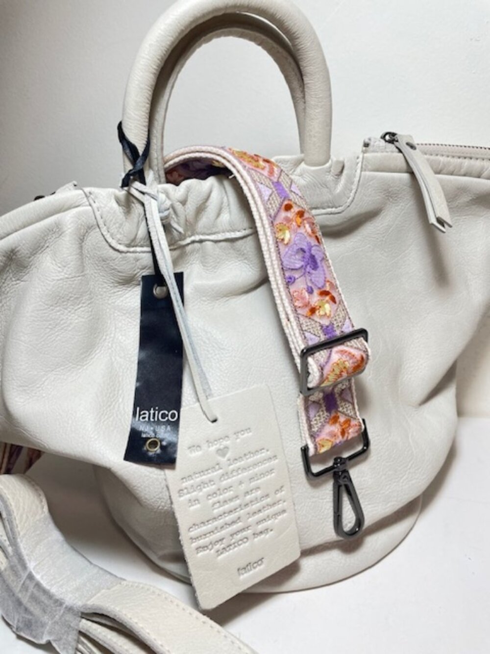Latico Leather Ramble Crossbody Bag NEW in Oat + Bonus Strap